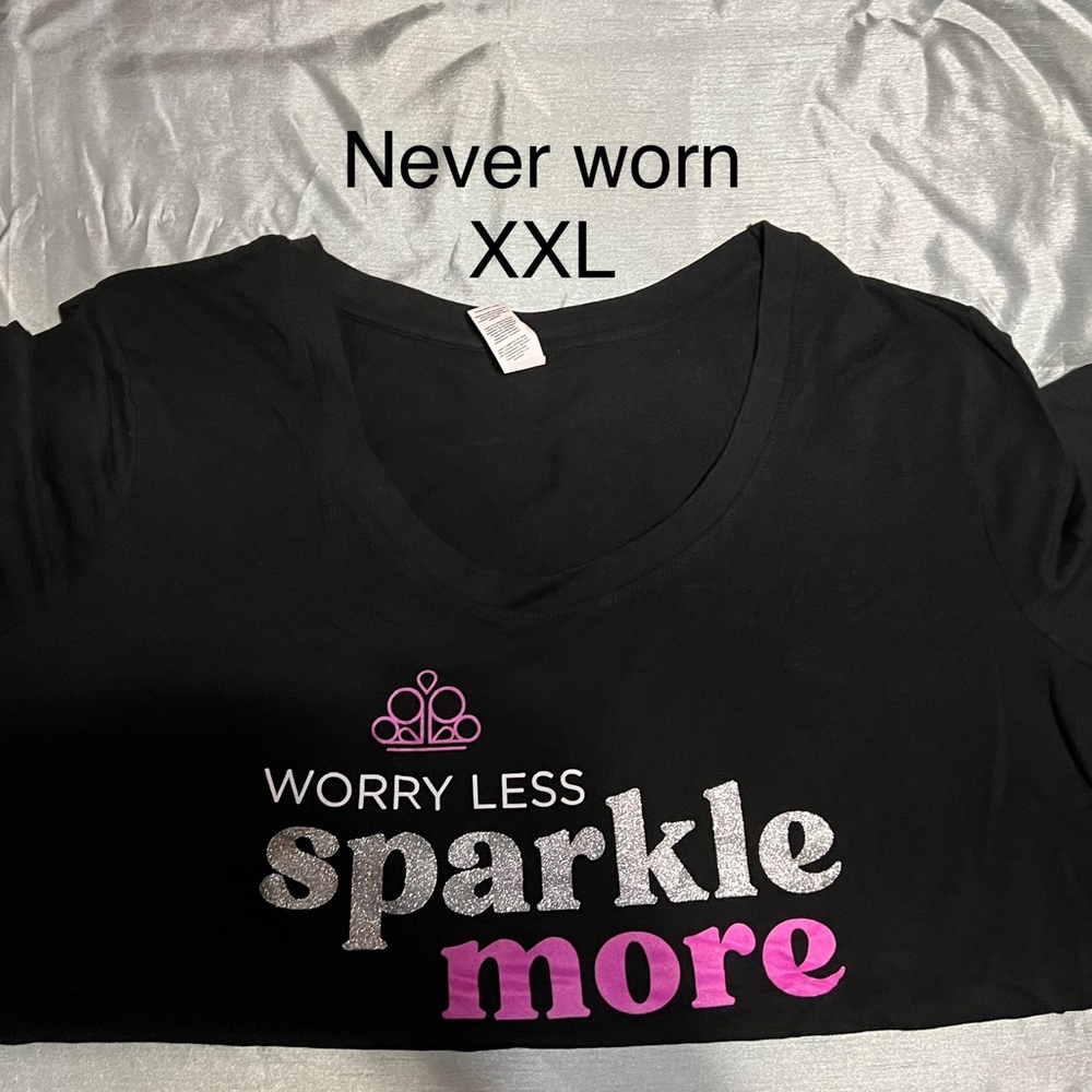 Paparazzi Black Tee with Silver and Pink Accents